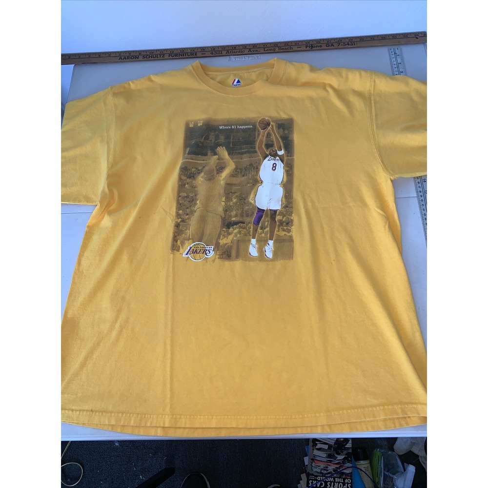 VINTAGE Majestic‎ NBA LOS ANGELES LA LAKERS KOBE BRYANT 81 POINT GAME SHIRT 2XL
